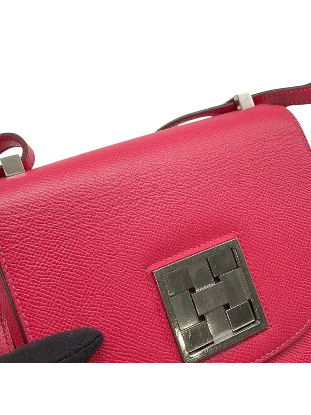 Hermes Shoulder Bag Mosaic Van Quatre Rose Silver Epsom